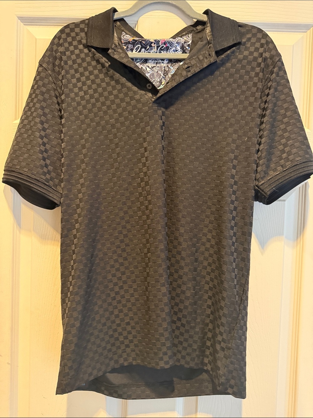 Robert Graham Charcoal Check Short-Sleeve Polo
